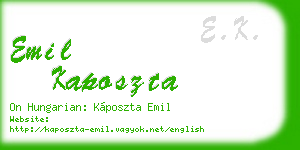 emil kaposzta business card