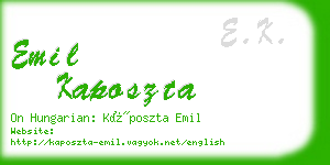 emil kaposzta business card